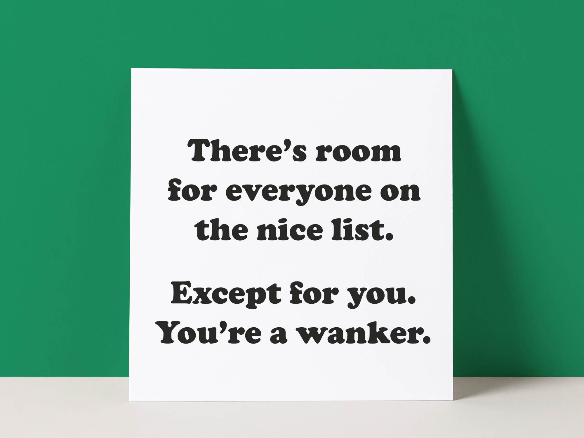 THE NICE LIST - WANKER - CHRISTMAS CARD