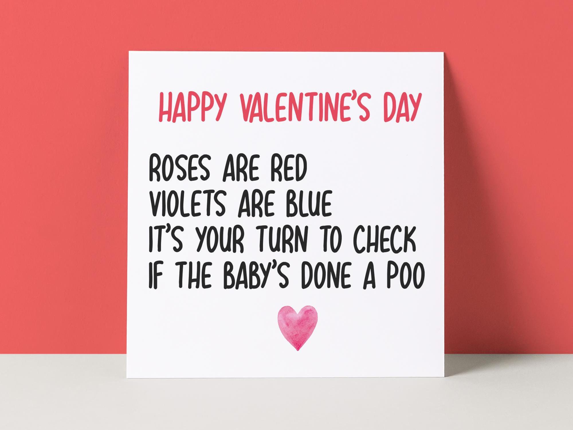 ROSES ARE RED - BABY POO - VALENTINE'S DAY CARD