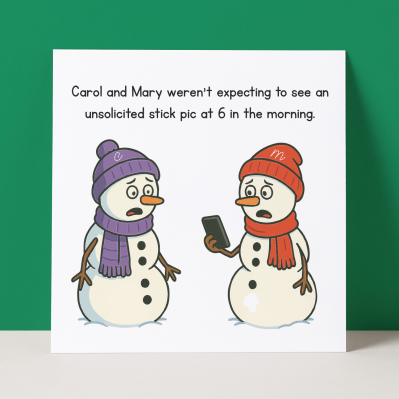 UNSOLICITED STICK PIC - CAROL AND MARY - CHRISTMAS CARD