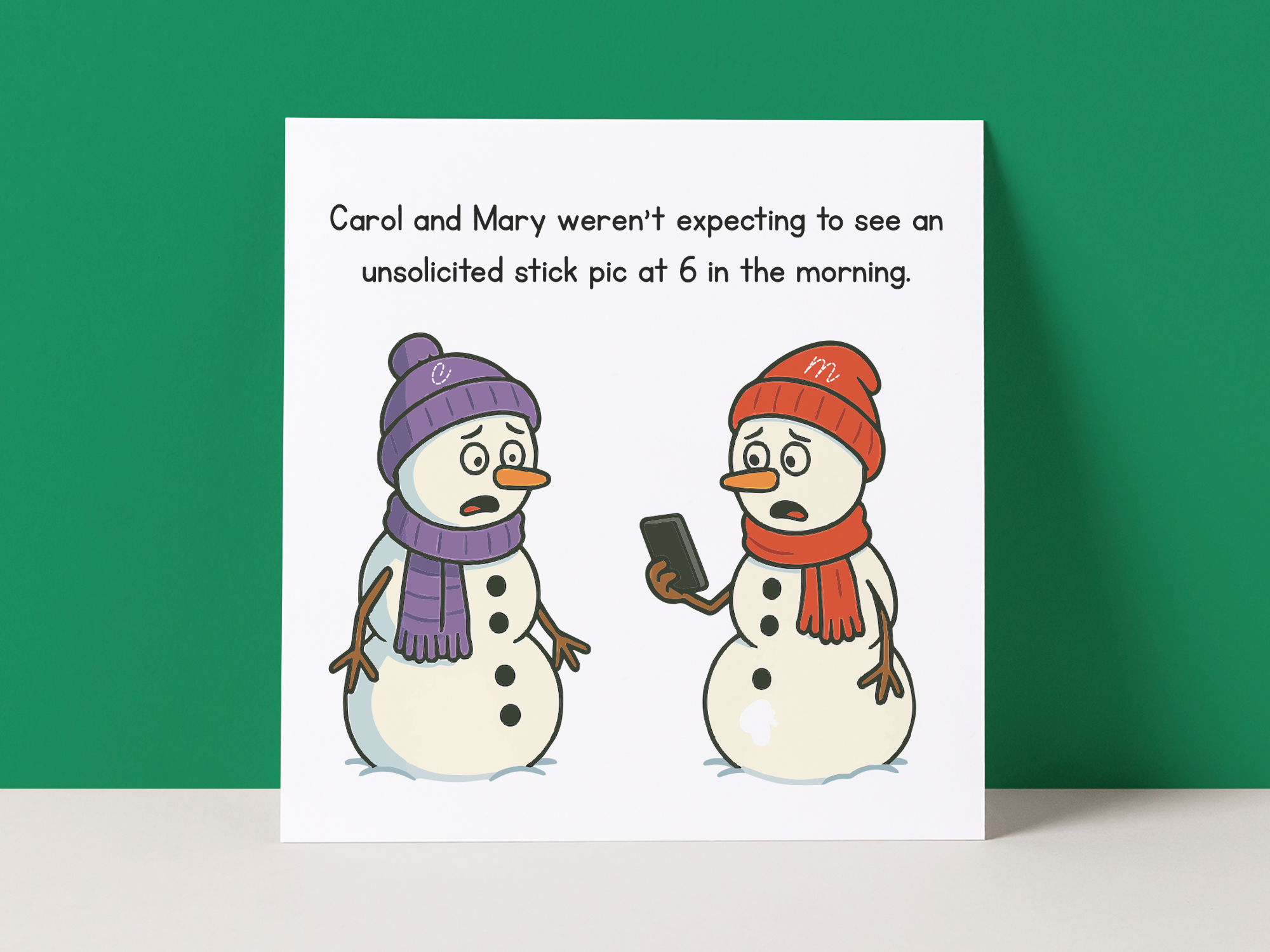 UNSOLICITED STICK PIC - CAROL AND MARY - CHRISTMAS CARD