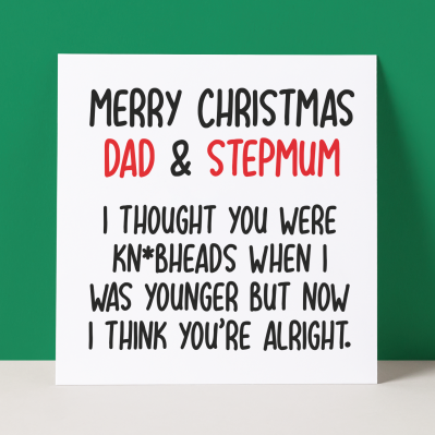 KNOBHEAD DAD & STEPMUM - CHRISTMAS CARD