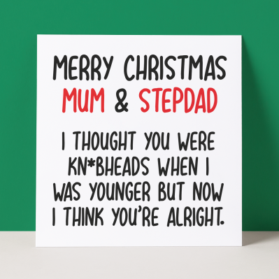 KNOBHEAD MUM & STEPDAD - CHRISTMAS CARD